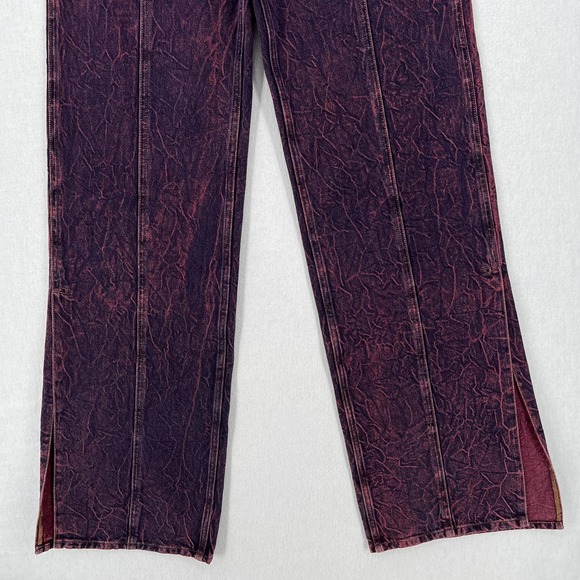 FRAME DENIM Jeans Womens 25 Long Tall Pink Acid Wash Wide Straight High Rise - Picture 5 of 14
